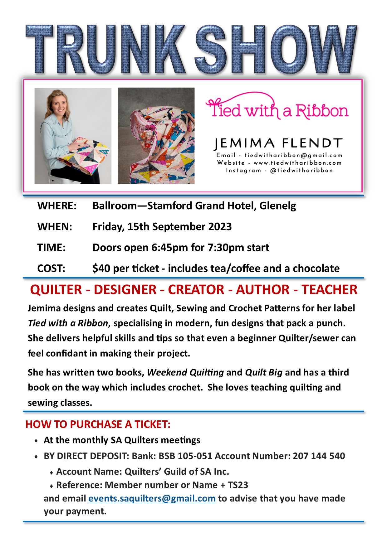 Jemima Flendt Trunk Show Flyer